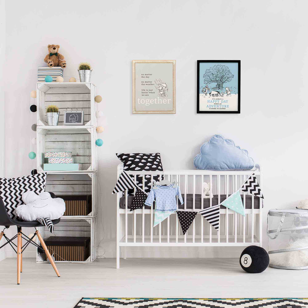 Open Road Brands Winnie the Pooh and Piglet Better Together wall decor brightens bedrooms, nurseries, or playrooms.