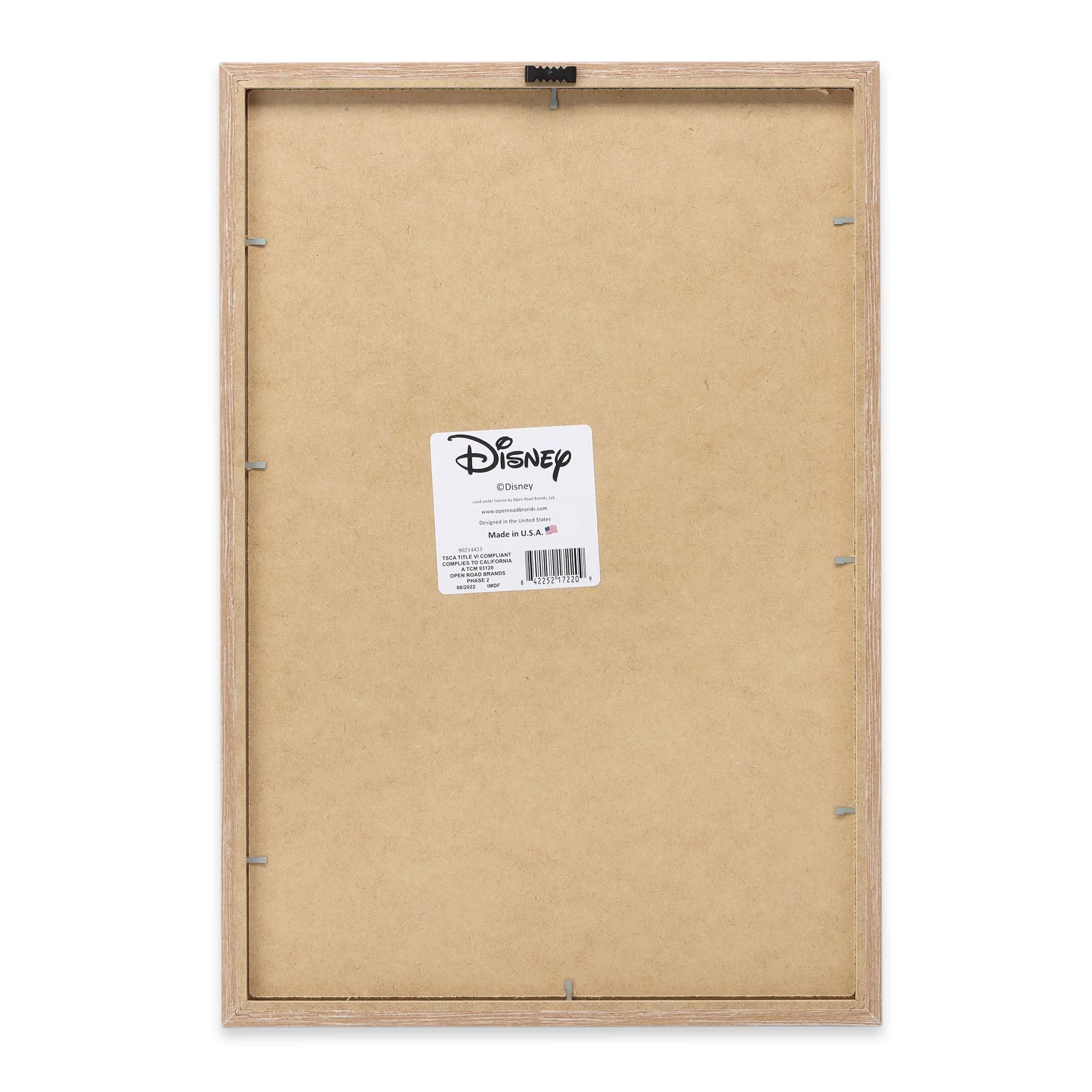 Open Road Brands Framed Wood Wall Decor closeup highlights durable lightweight design