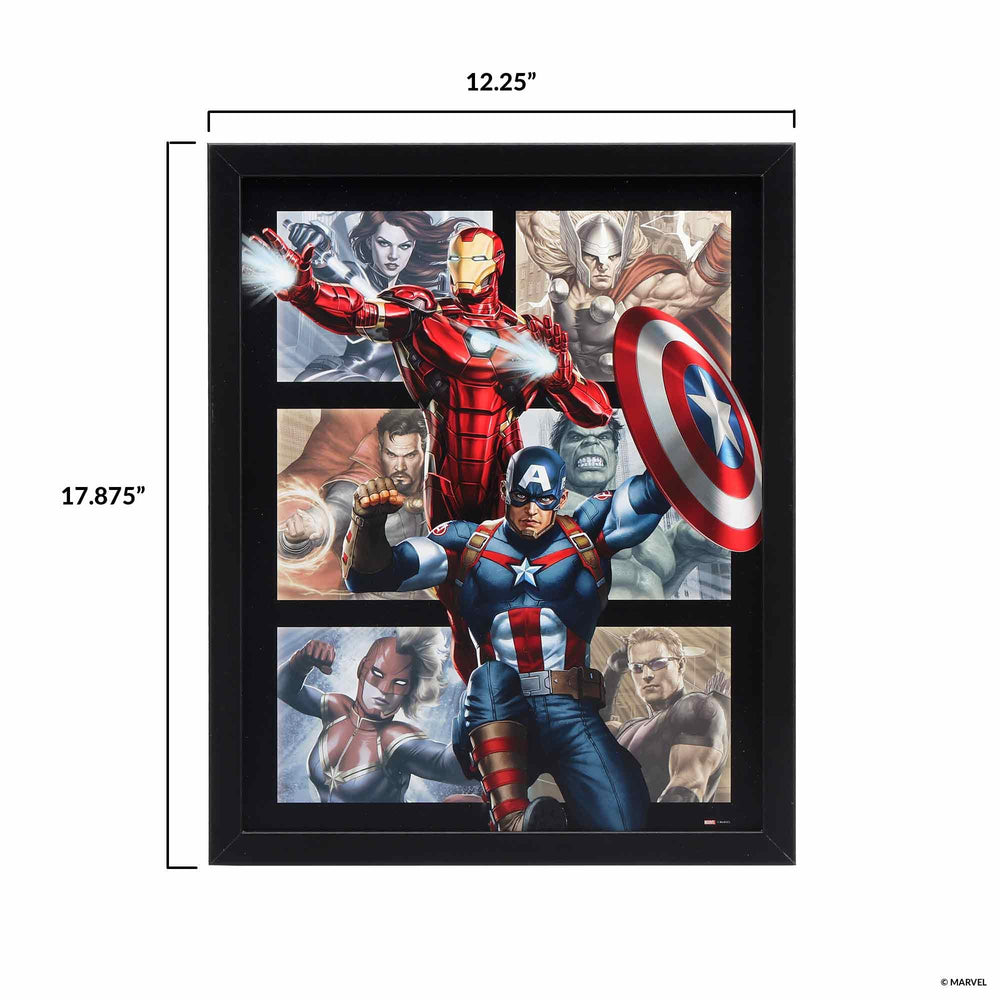 Open Road Brands Marvel Avengers framed wood wall decor made in the USA, for authentic fandom.