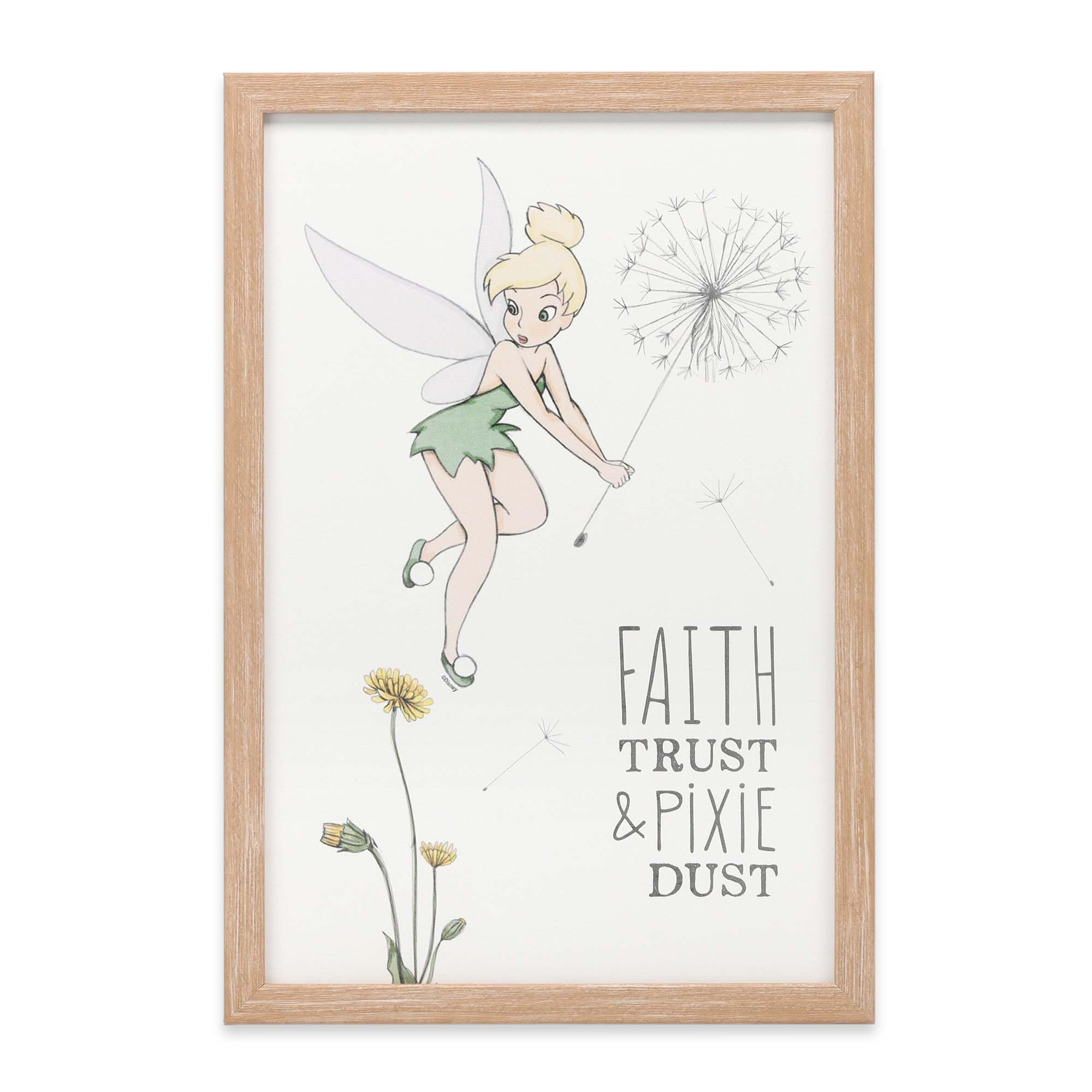 Open Road Brands Tinker Bell dandelion wall art adds whimsical Disney magic to nurseries and playrooms