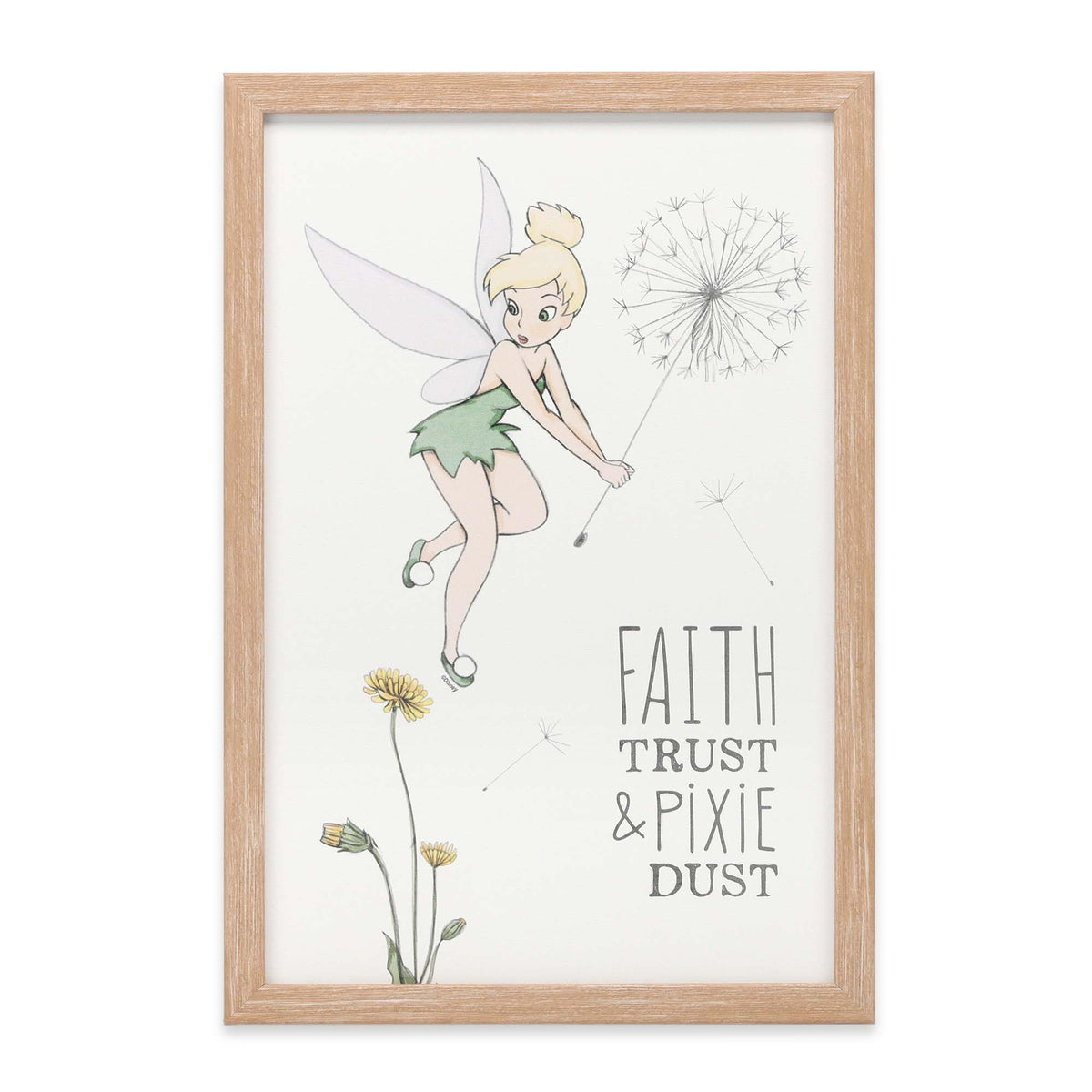 Open Road Brands Tinker Bell dandelion wall art adds whimsical Disney magic to nurseries and playrooms