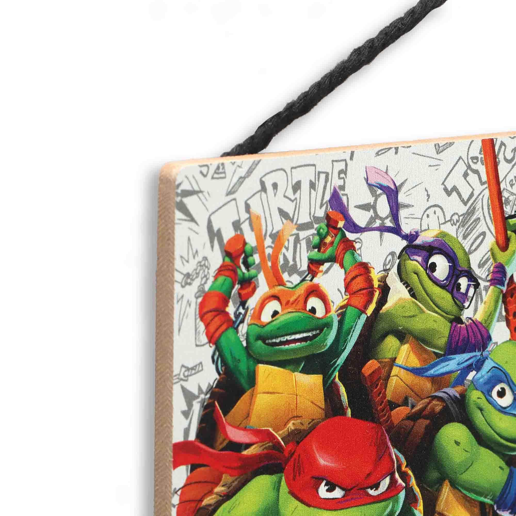 Open Road Brands TMNT wood wall decor MDF frame adds retro style to bedrooms.
