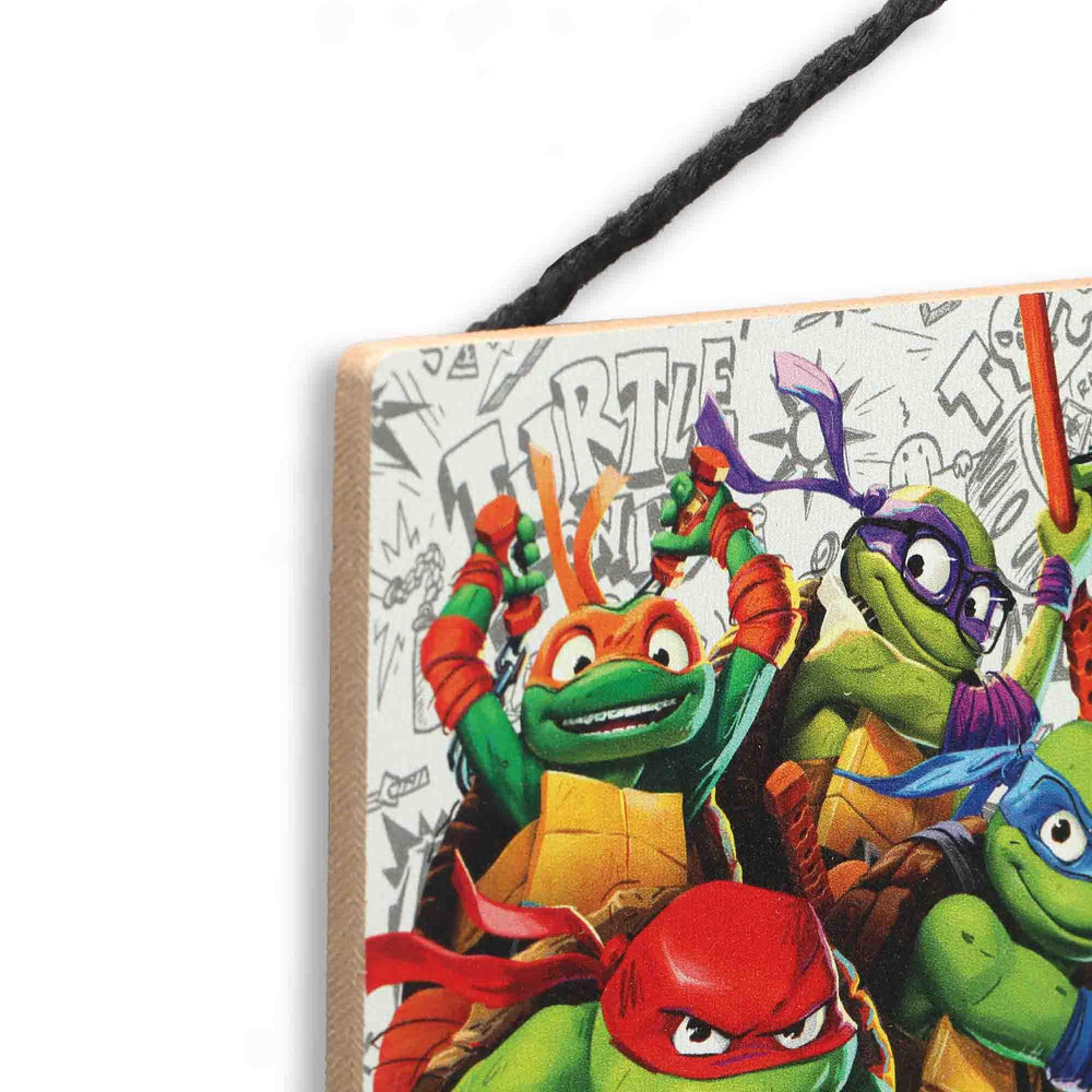 Open Road Brands TMNT wood wall decor MDF frame adds retro style to bedrooms.