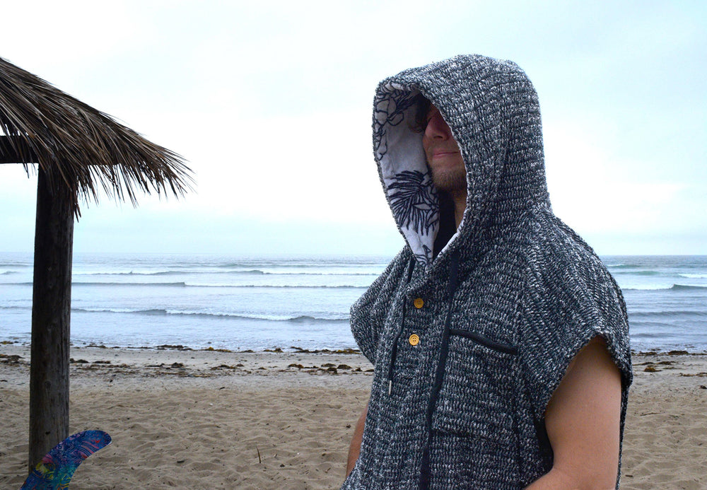 Open Road Goods Surf Poncho back view, long length for privacy.