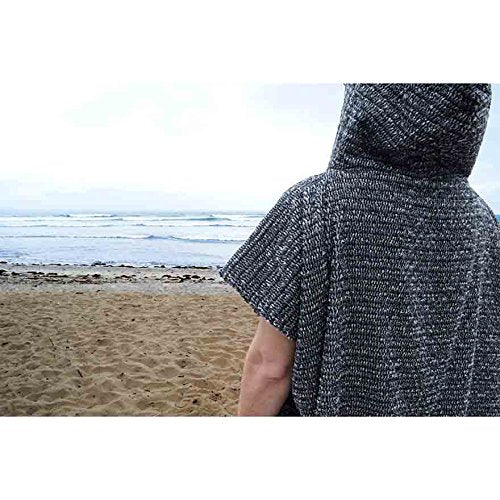 Open Road Goods Surf Poncho pocket closeup, zippered storage for valuables.