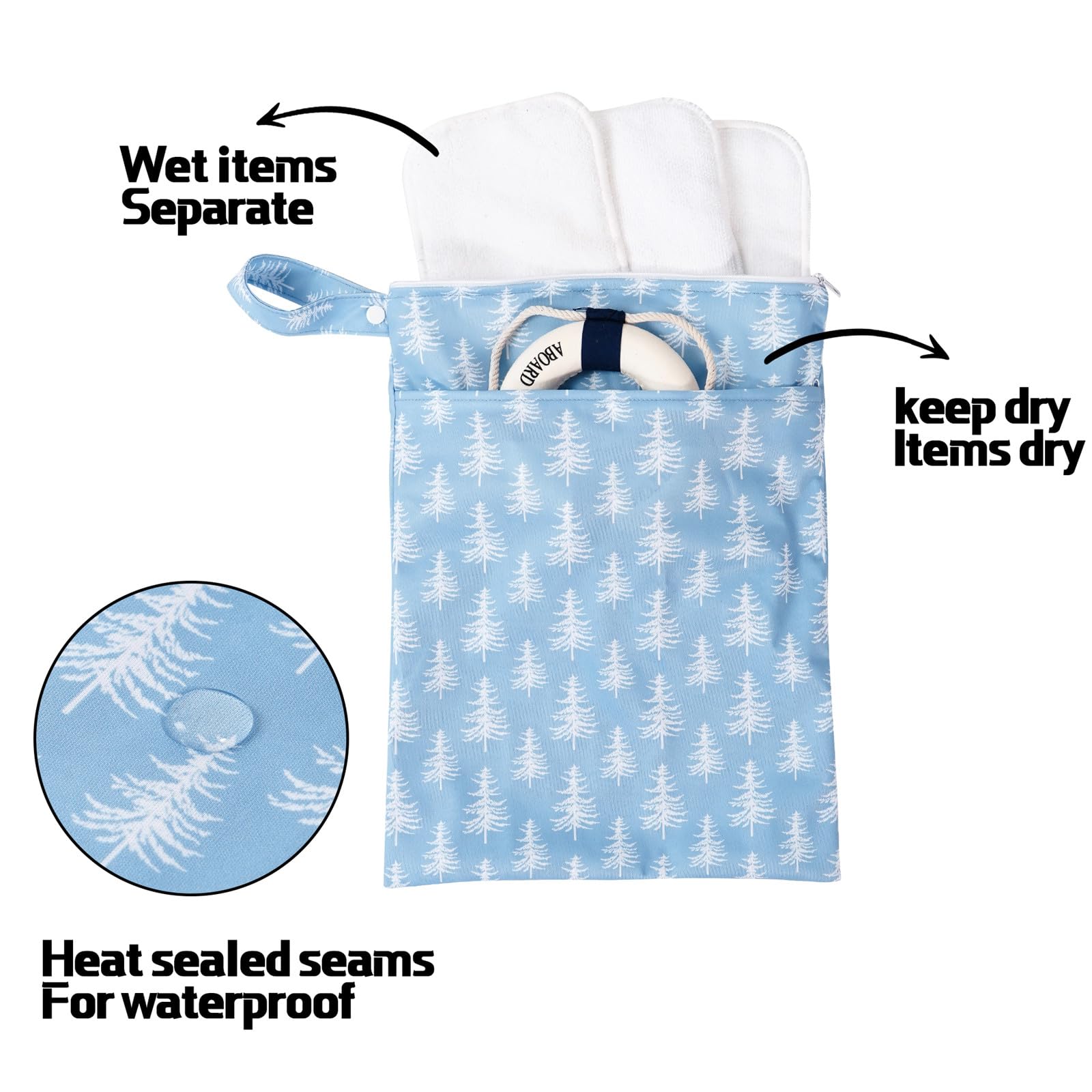 Opgroeie two-pocket setup facilitates separating clean from used items during outings.