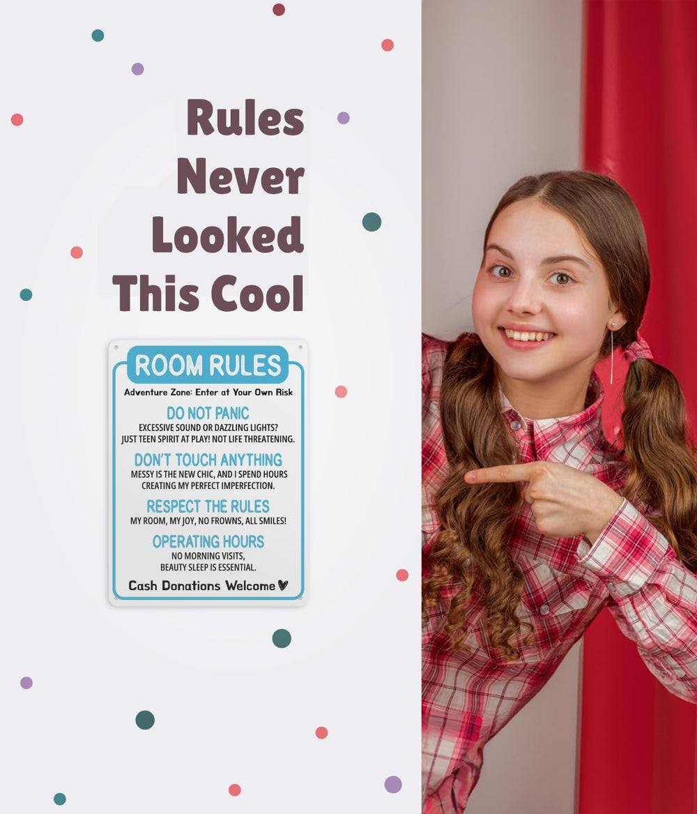 Opix Design preppy aesthetic sign blue wall decor elevates teen bedroom vibe.