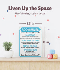 Opix Design teen girls room decor blue sign boosts personal style and mood.