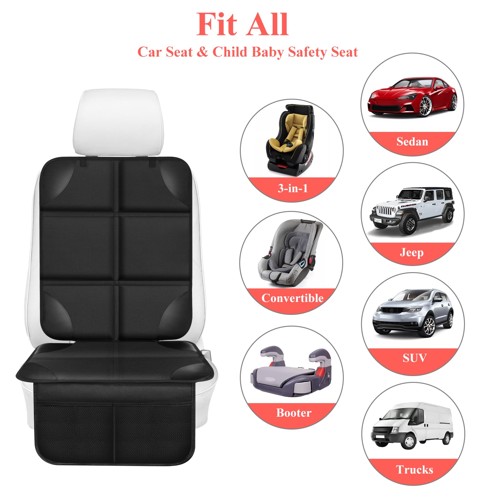 OpNelDum car seat protector easy-clean surface remains simple to reset after meals