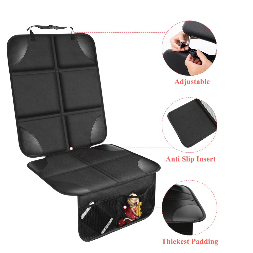OpNelDum car seat protector pockets provide storage for toys and snacks