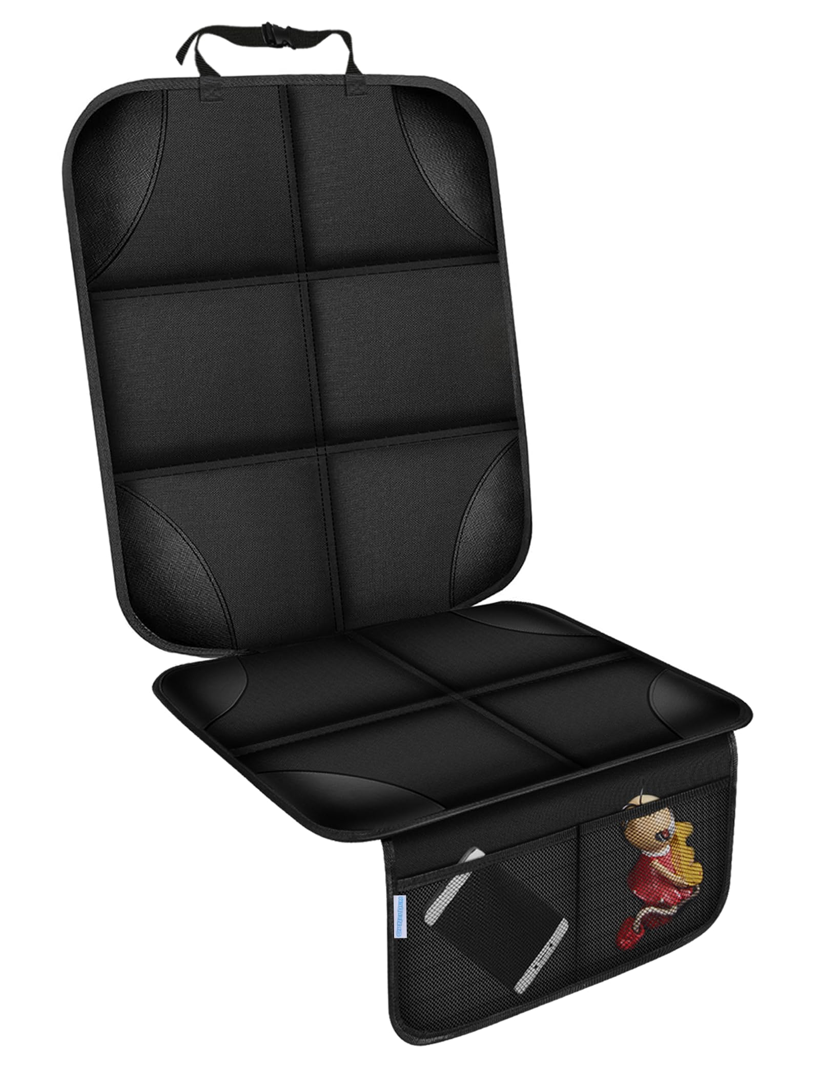 OpNelDum car seat protector with waterproof Oxford fabric shielding the vehicle seat from spills.