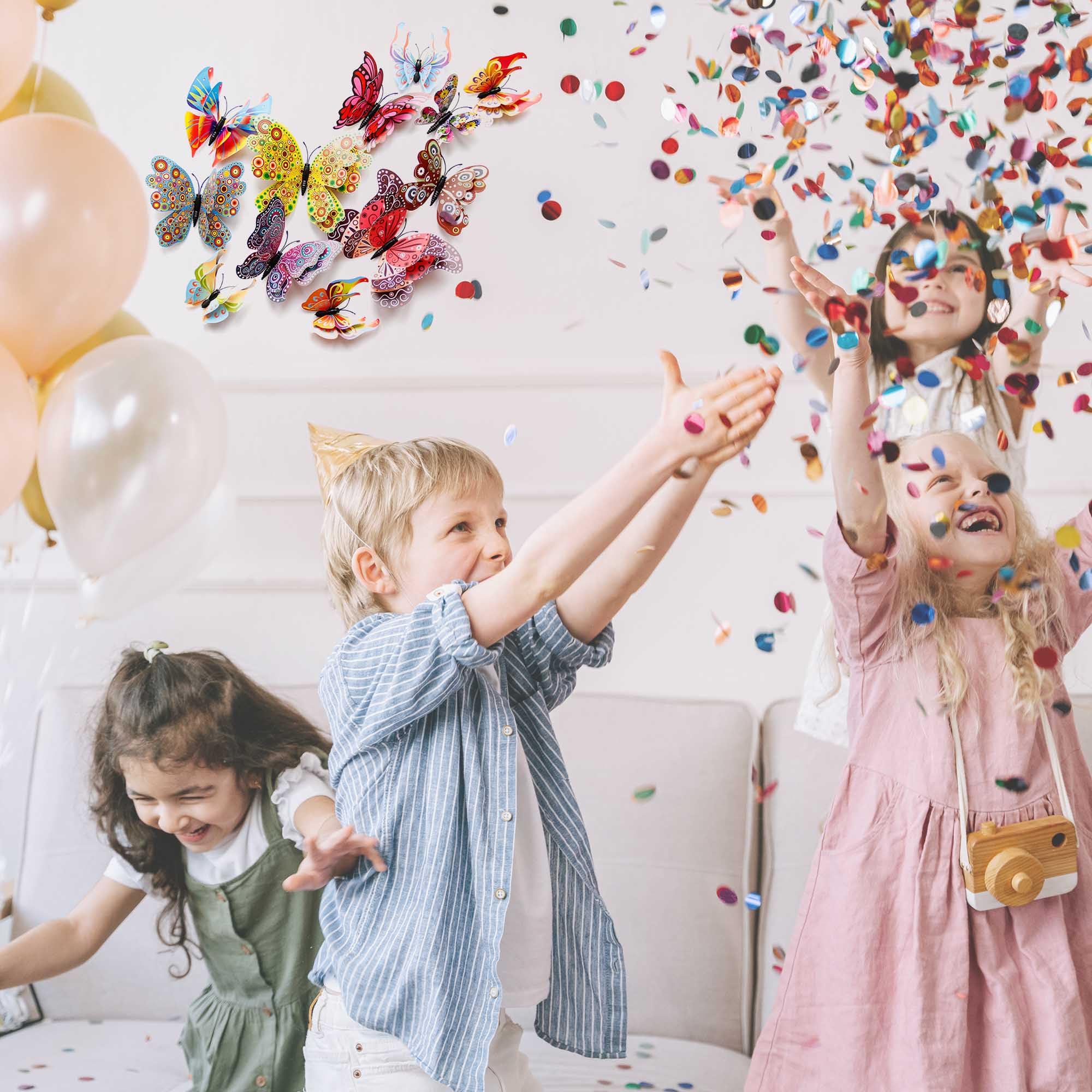 OPSEAM butterfly decor 12 styles in four sizes suits weddings, birthdays, and classrooms.