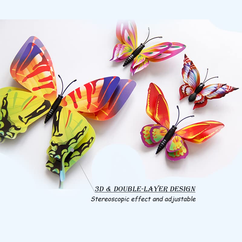 Opseam 3D butterfly wall decor shows vibrant colors for bright room accents.