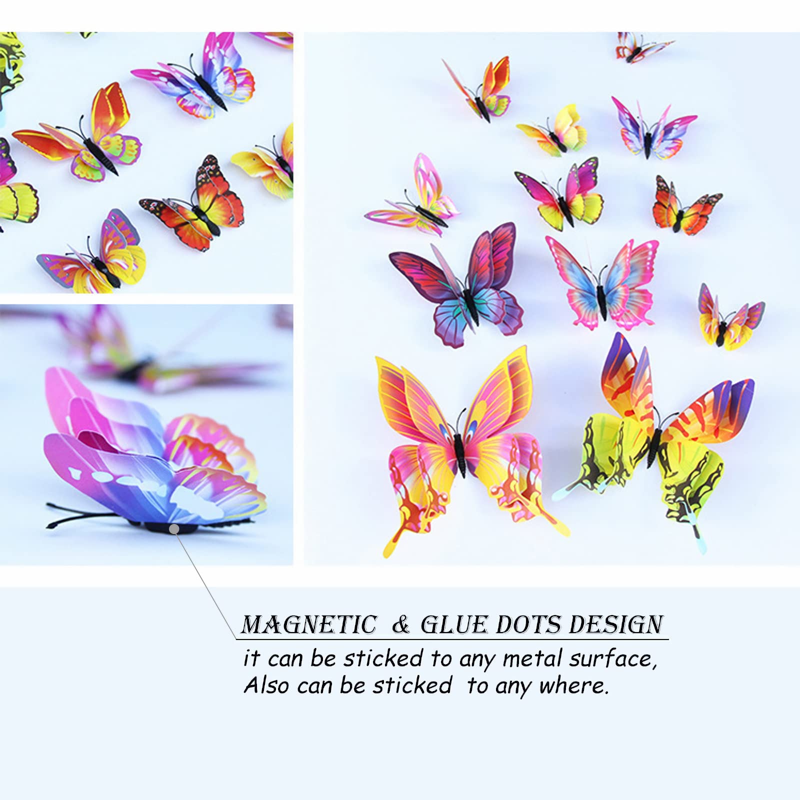 Opseam butterfly wall decor 3D wings adjustable for lifelike display.