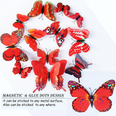 OPSEAM four-size 3D butterflies pack ideal for versatile party and home decoration.