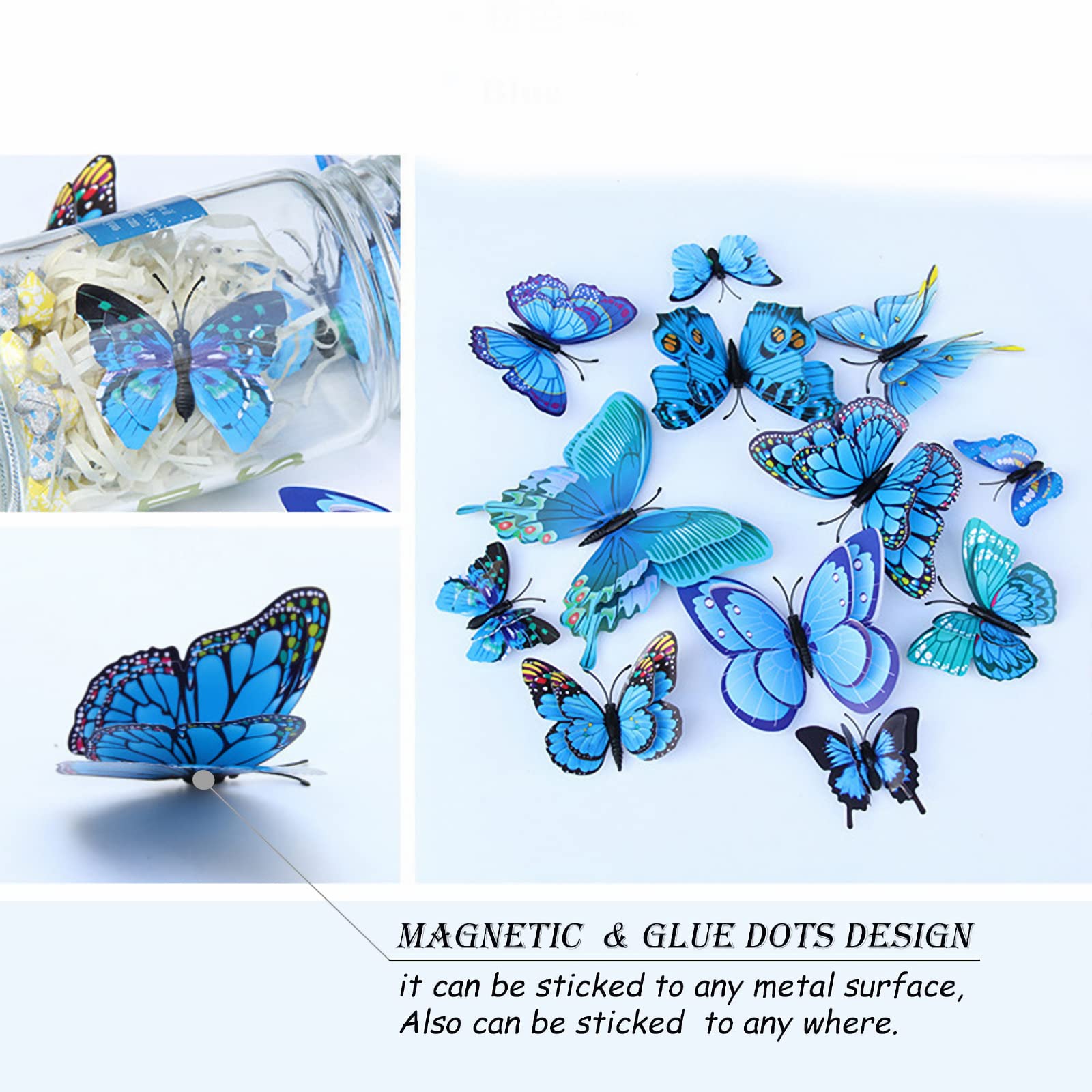 OPSEAM butterfly wall magnets on metal surface provide quick, shiftable decor.