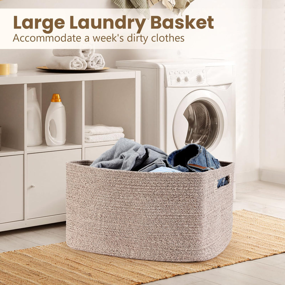Optish 75L Blanket Basket with sturdy handles enables easy relocation.