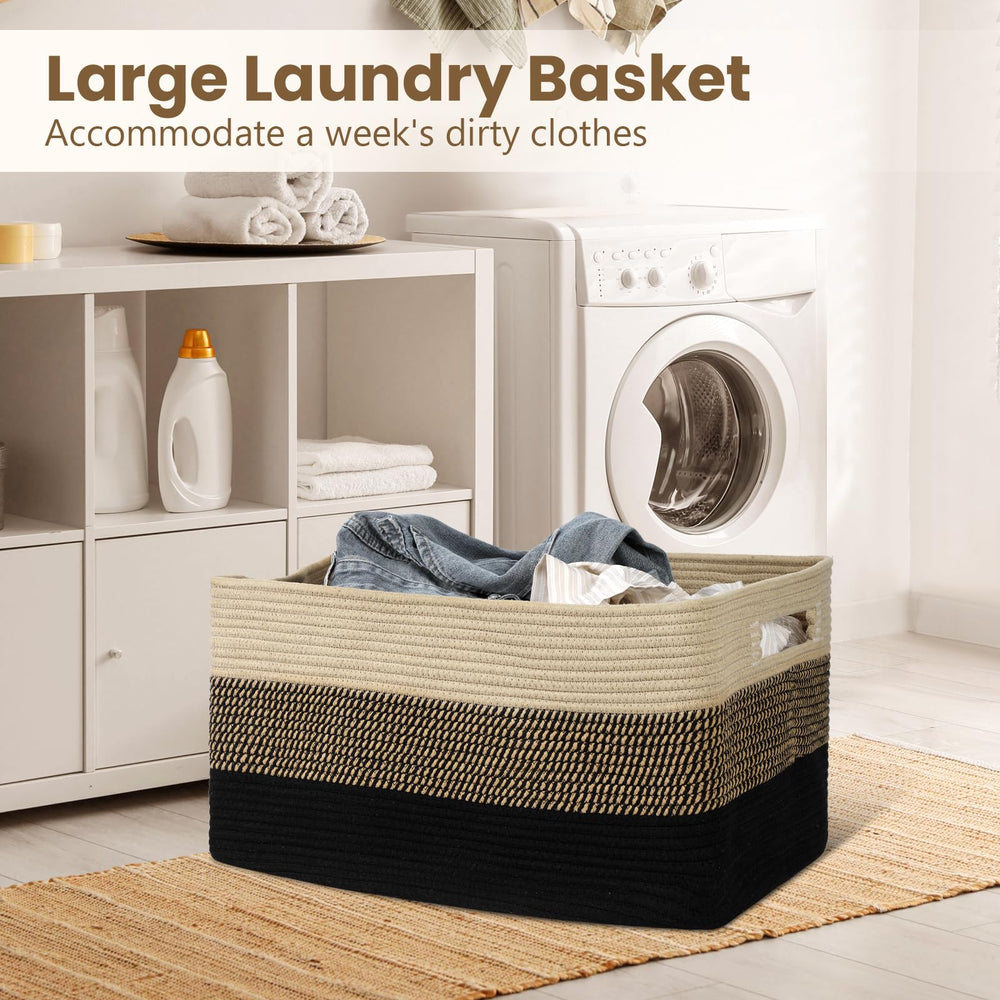 Optish 75L blanket basket in living room decor adds warmth and texture.