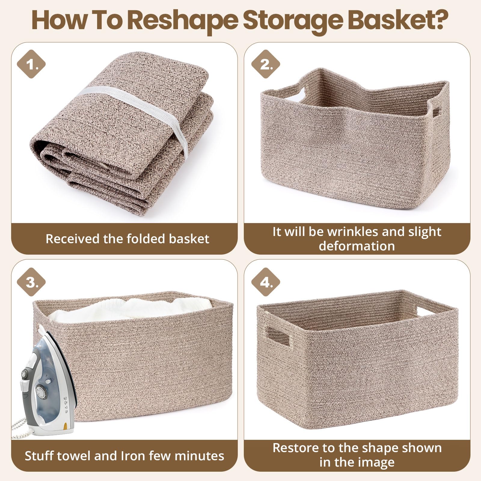 Optish 75L Blanket Basket with blankets illustrates easy access to essentials.