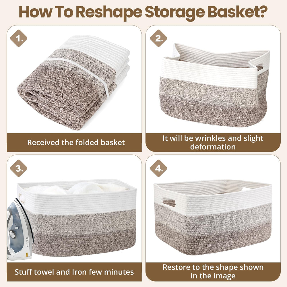 Optish 95L Blanket Basket close-up cotton weave highlights durability.