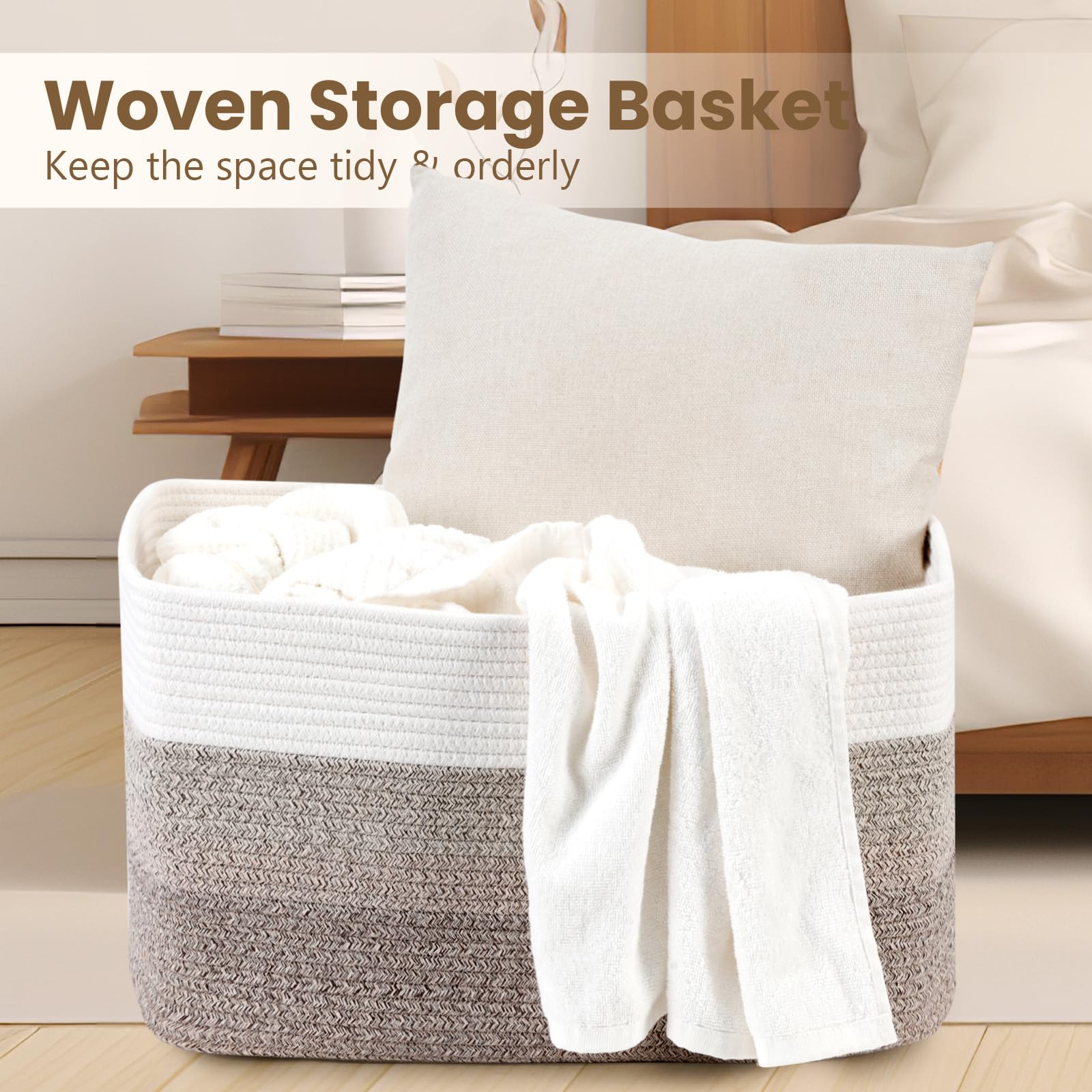 Optish 95L Blanket Basket empty setup demonstrates its stable, foldable design.