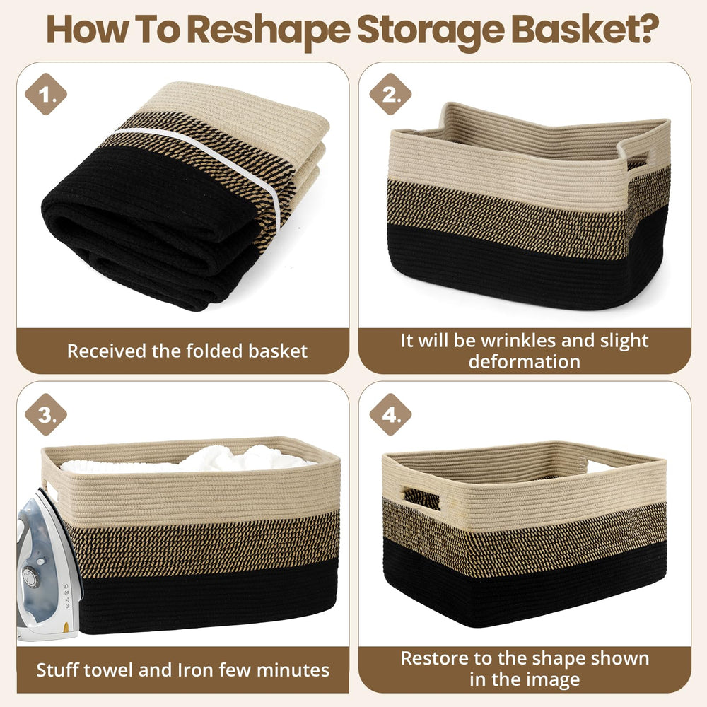 Optish 95L blanket basket empty shows foldable storage option.