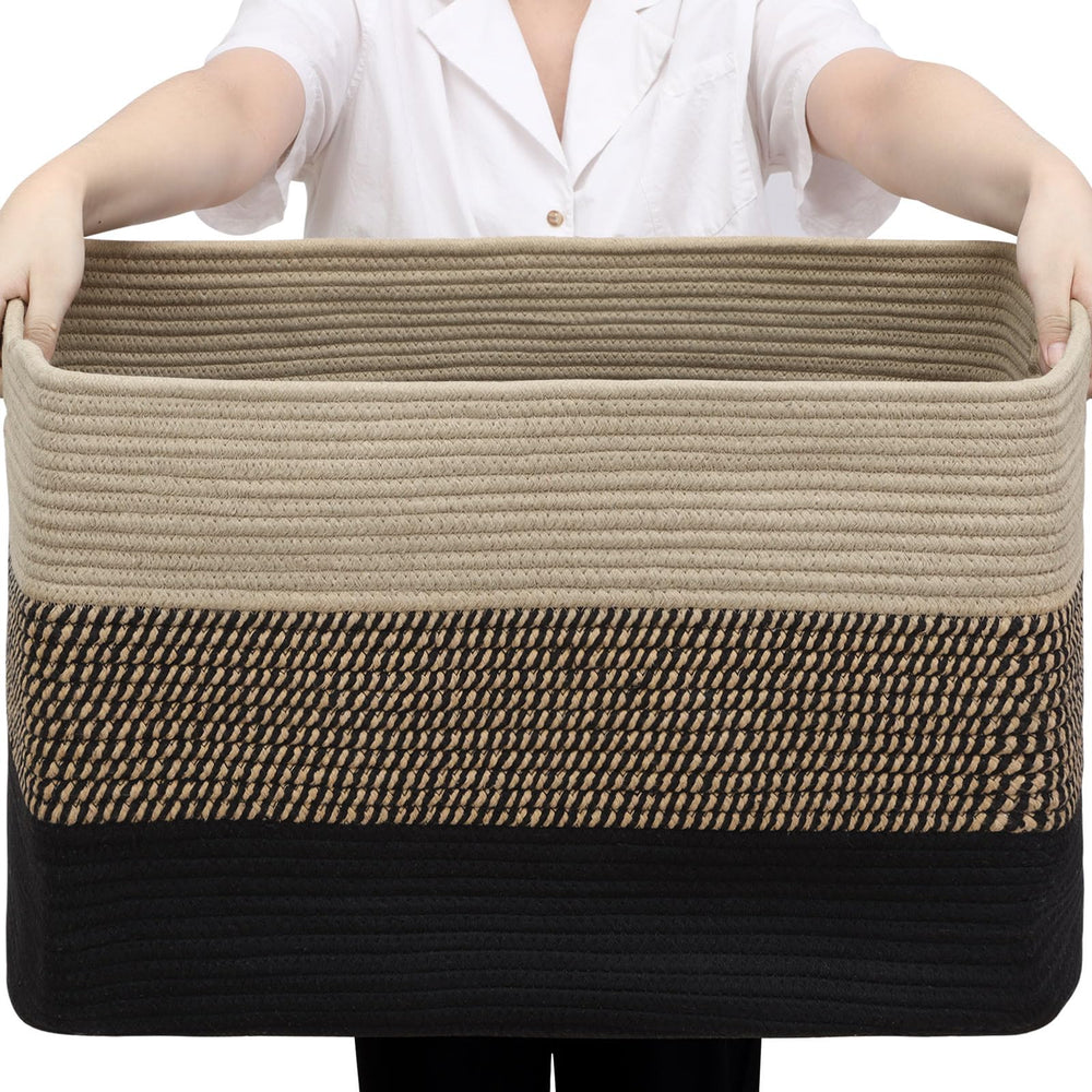 Optish 95L blanket basket folded for compact storage and quick space saving.