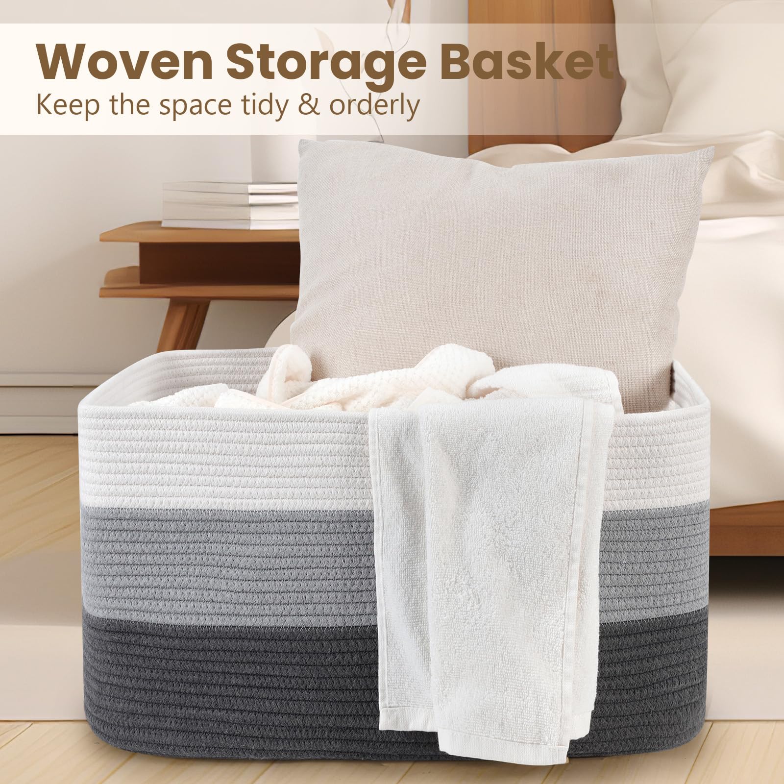 Optish 95L Blanket Basket handles closeup highlights sturdy grip