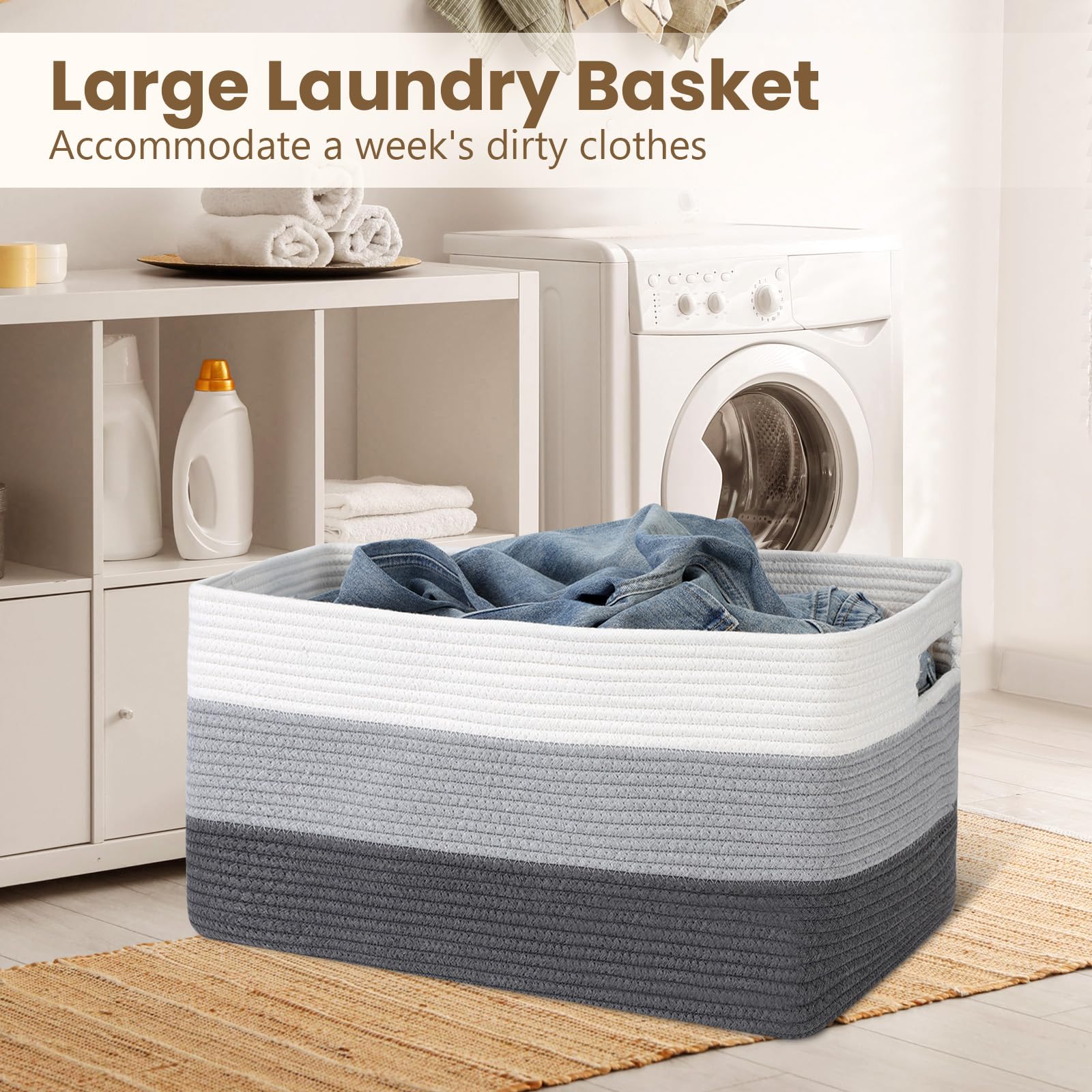 Optish 95L Blanket Basket in living room complements warm decor