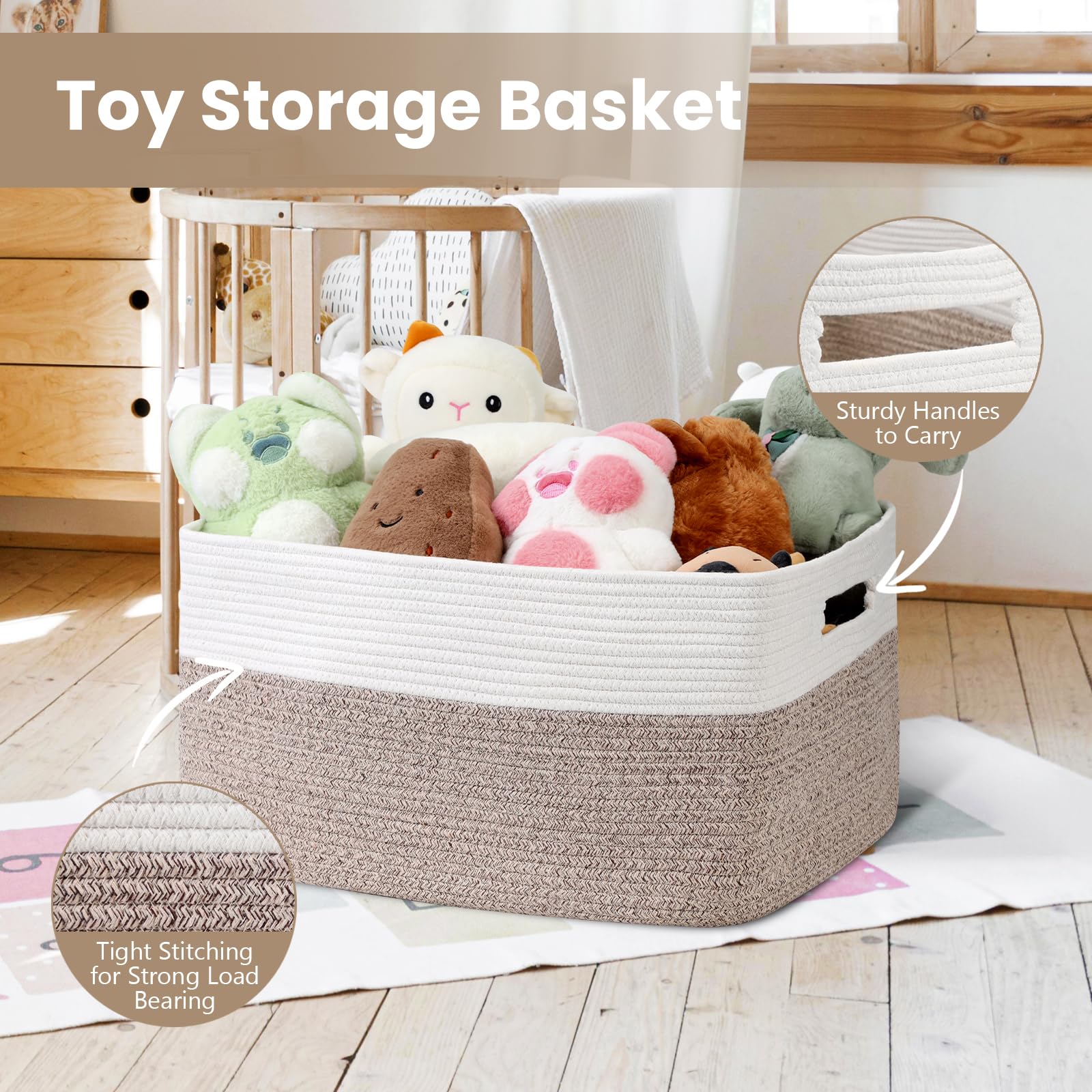 Optish basket with handles is easy to move to laundry