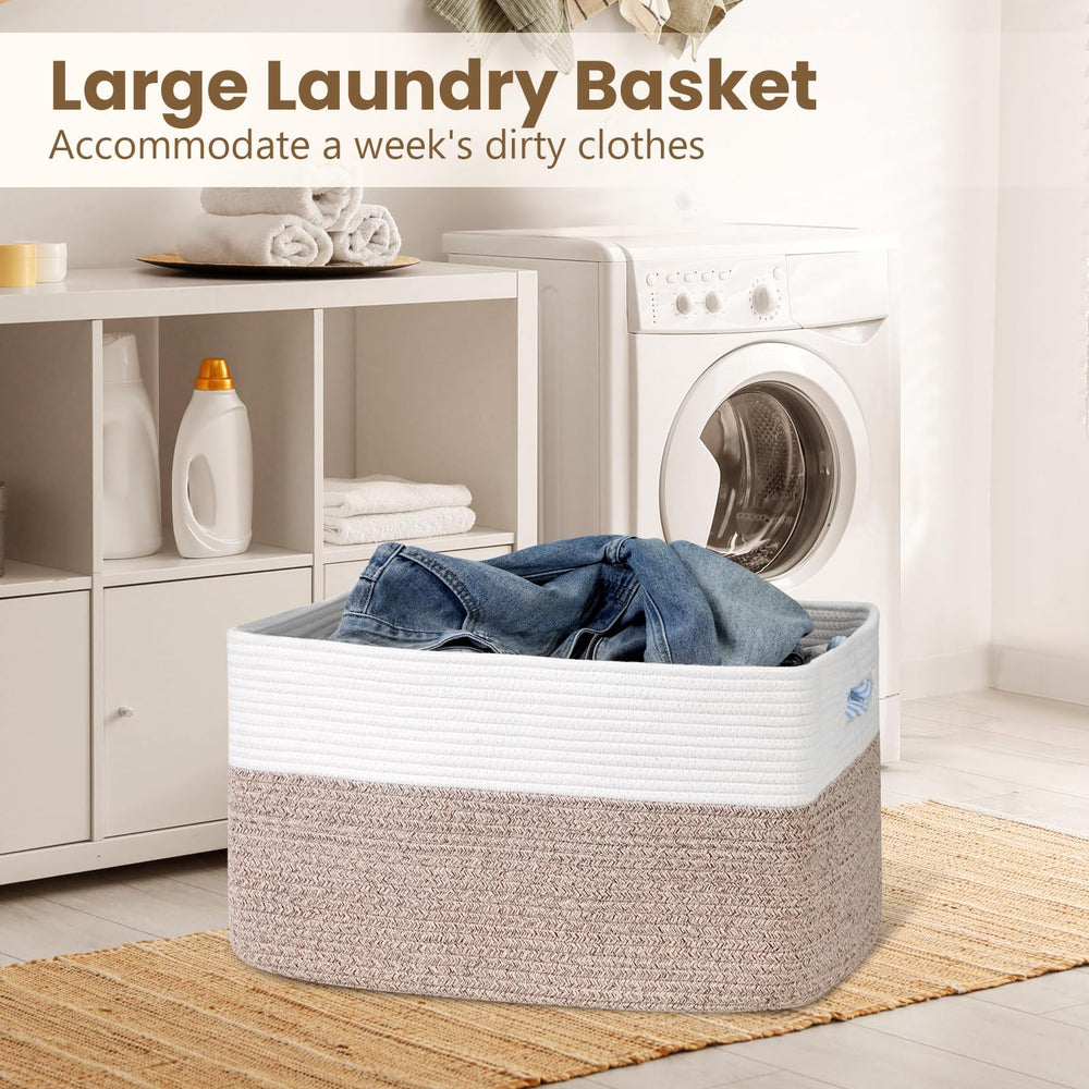 Optish large-capacity basket supports blankets, pillows, toys, or clothes