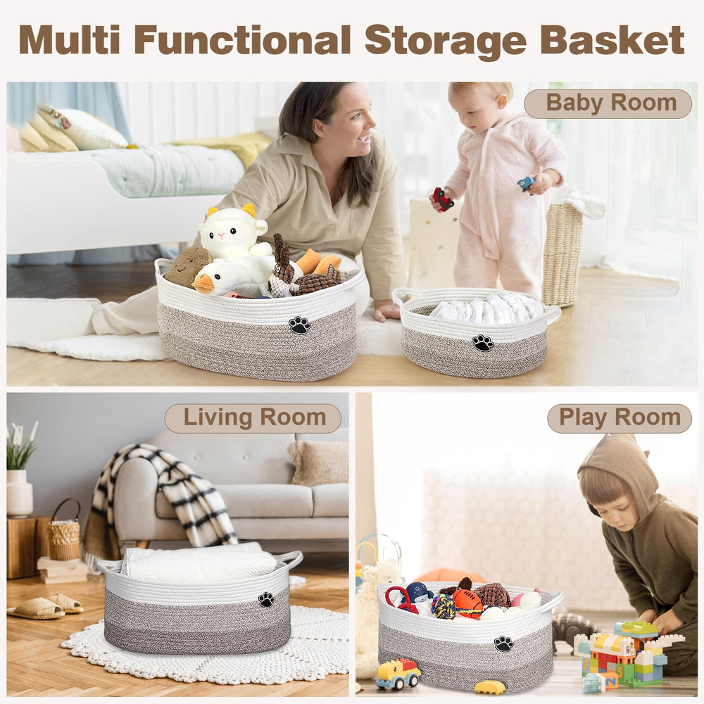 Optish dog toy basket blankets inside demonstrates versatile storage for apparel and linens.