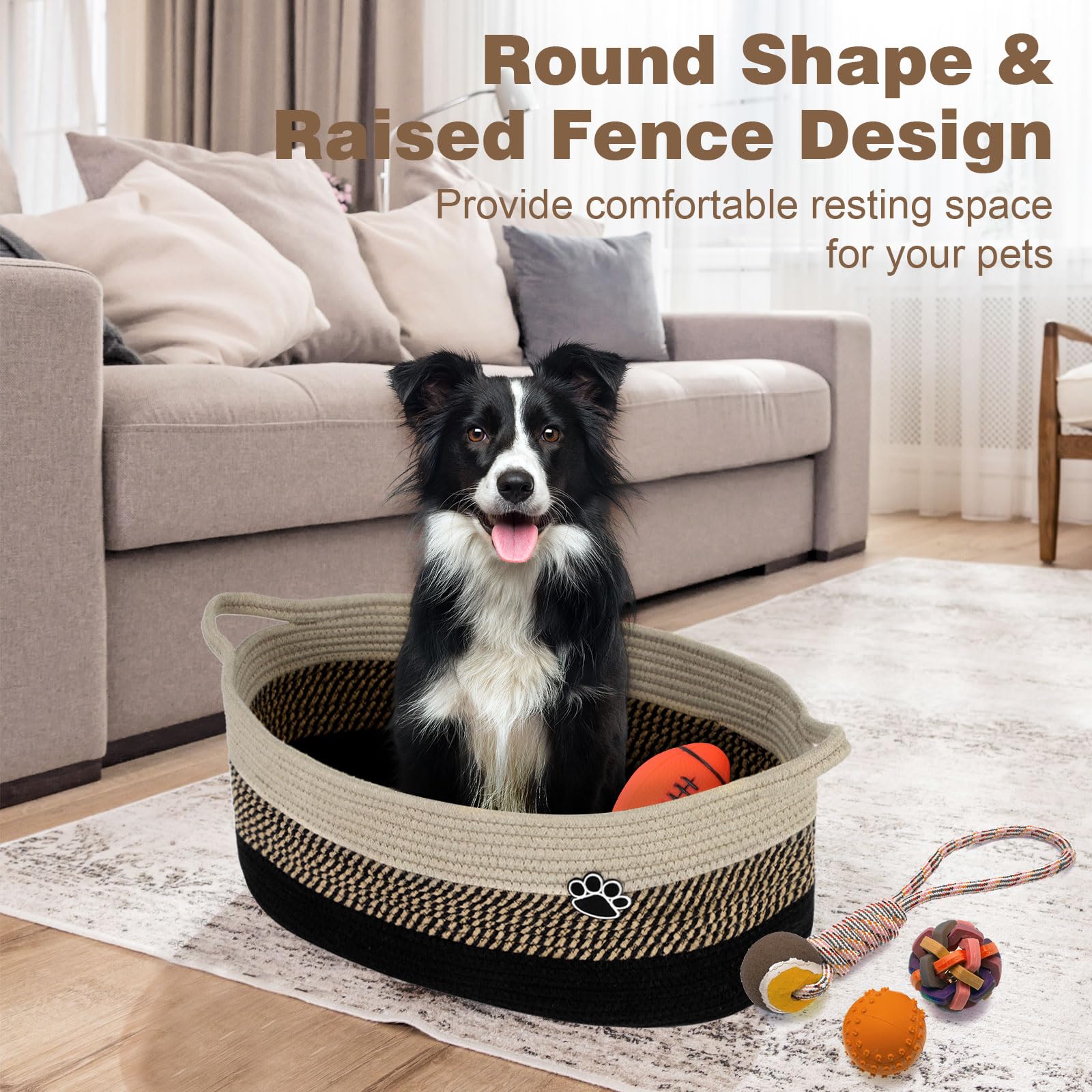 Optish dog toy basket blankets storage helps keep living spaces tidy.