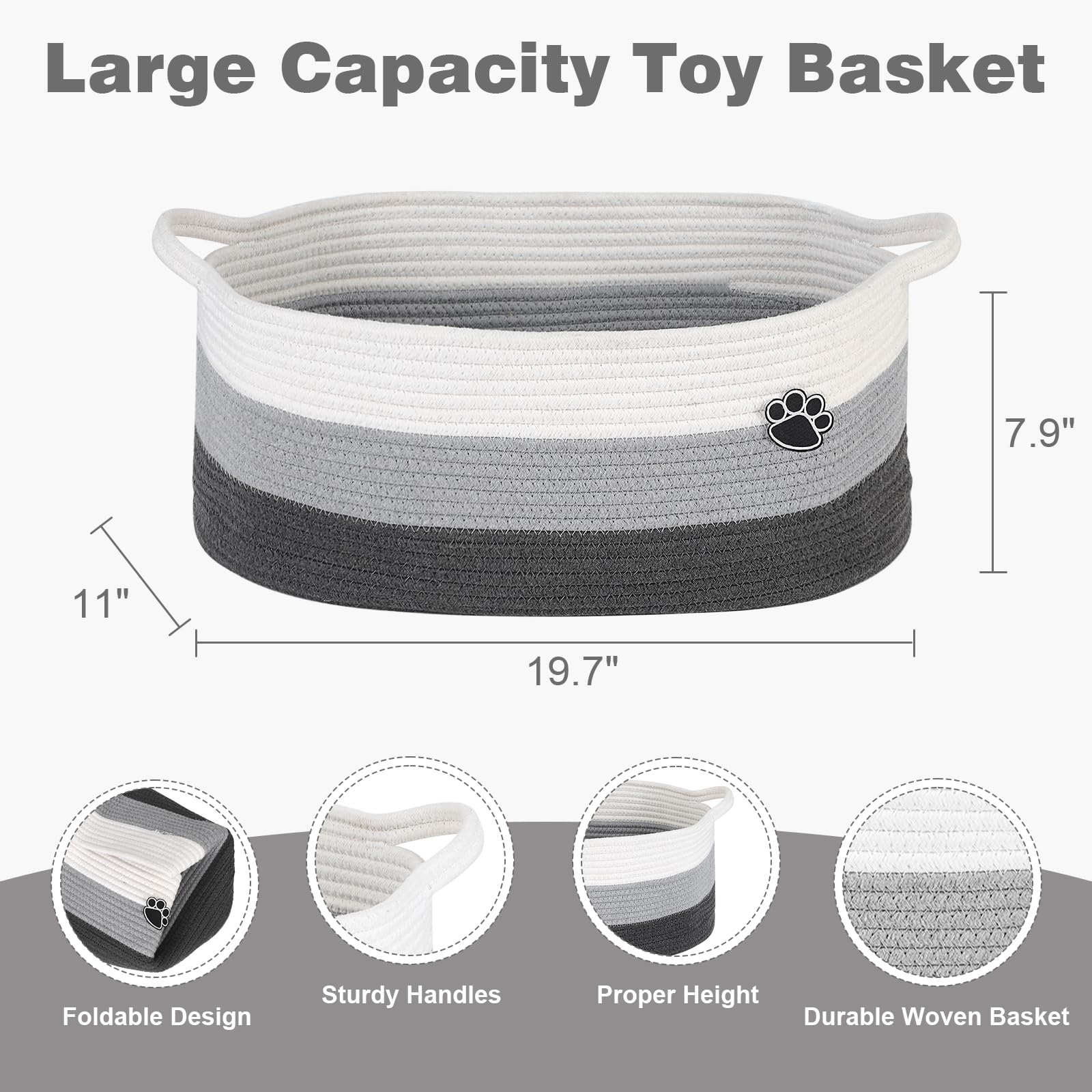Optish dog toy basket durable seamless design resists scratching and holds up to daily play