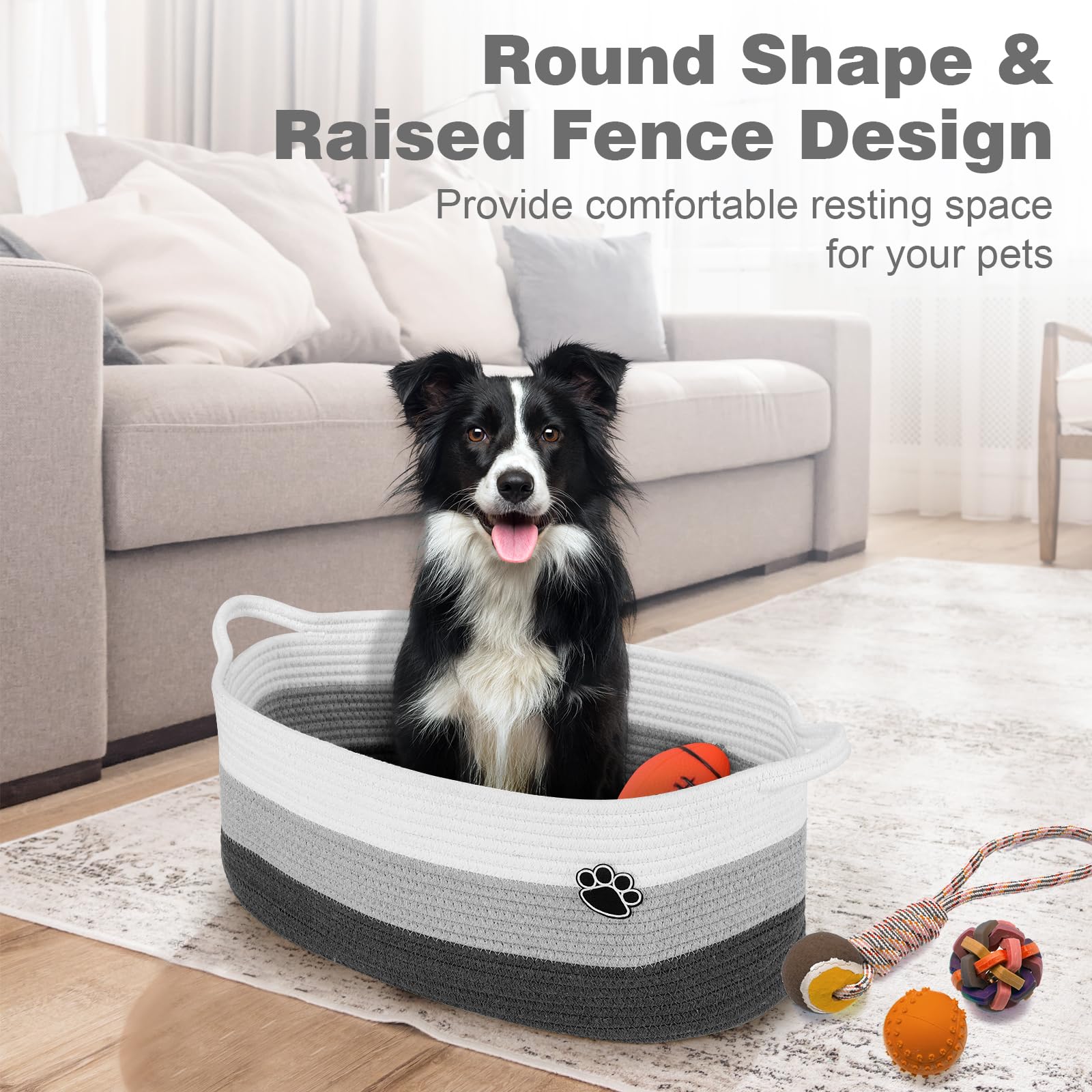 Optish dog toy basket easy-clean option for hand or machine washing