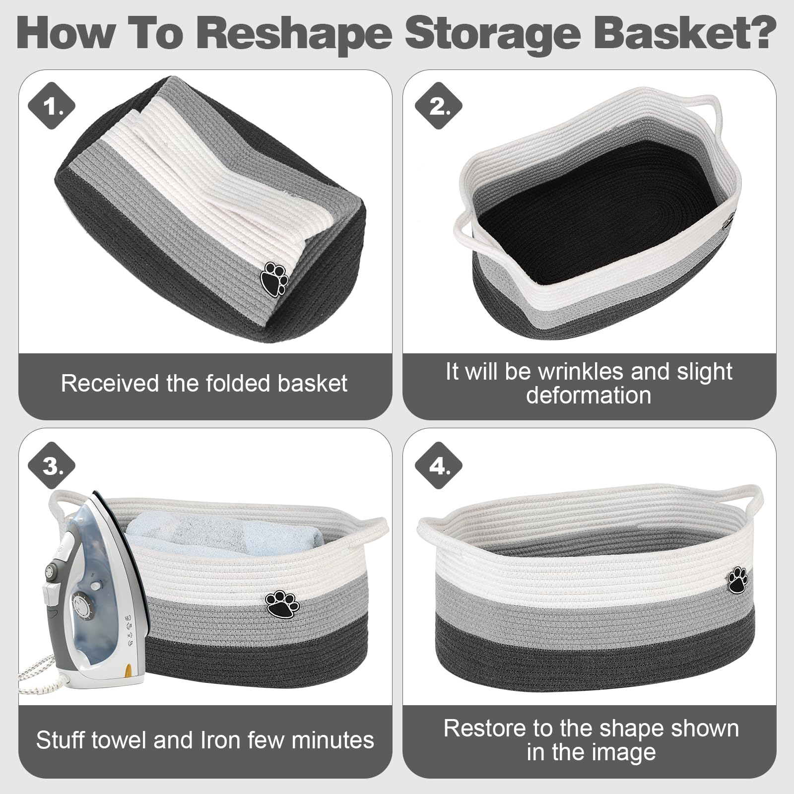 Optish dog toy basket foldable design saves space when not in use