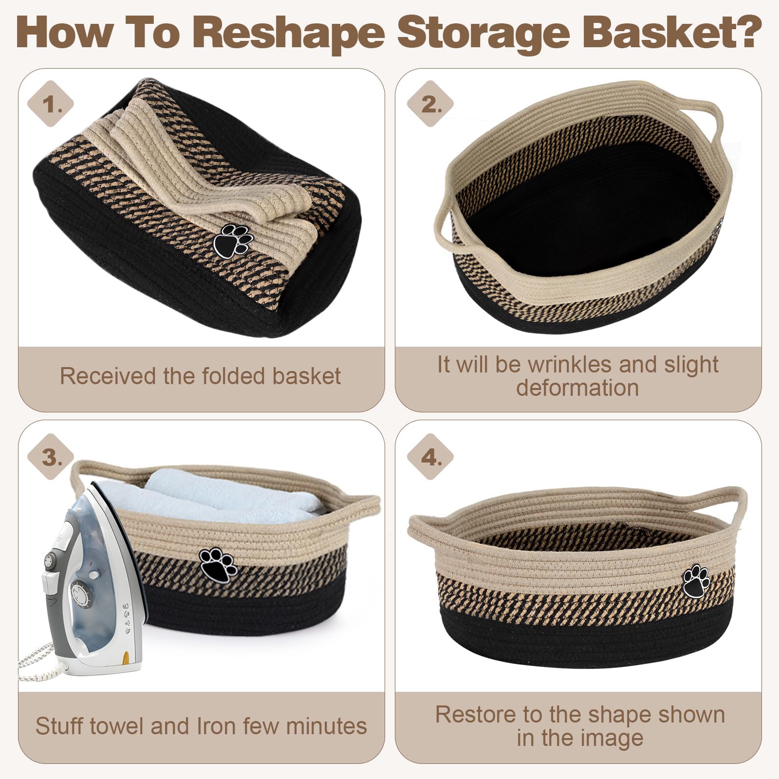 Optish dog toy basket foldable for compact storage when not in use