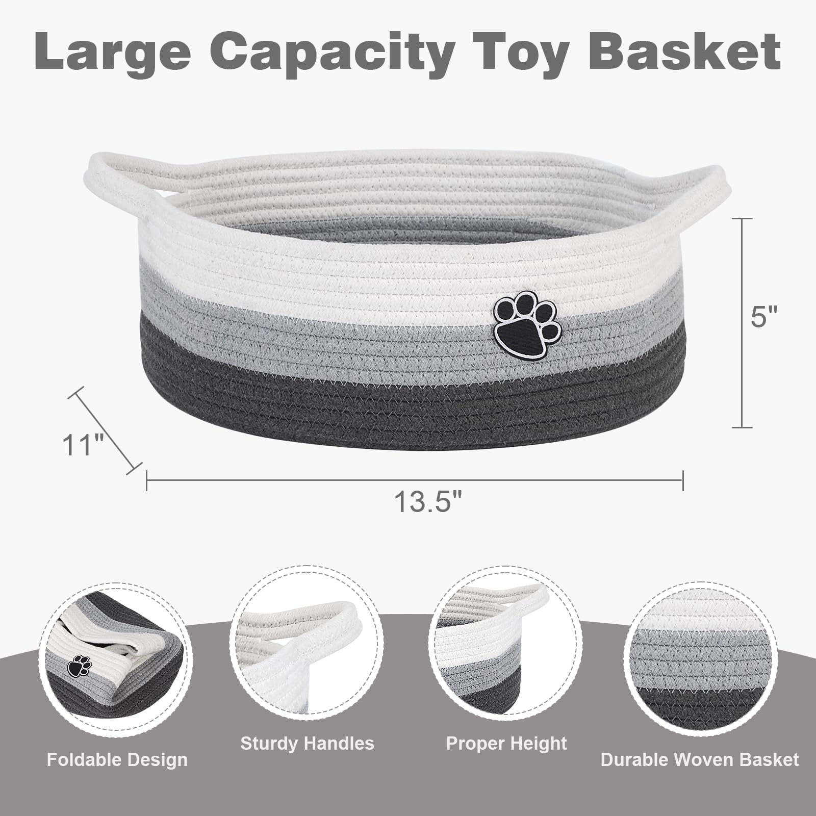 Optish dog toy basket folded design saves space when not in use.
