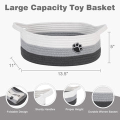 Optish dog toy basket folded design saves space when not in use.