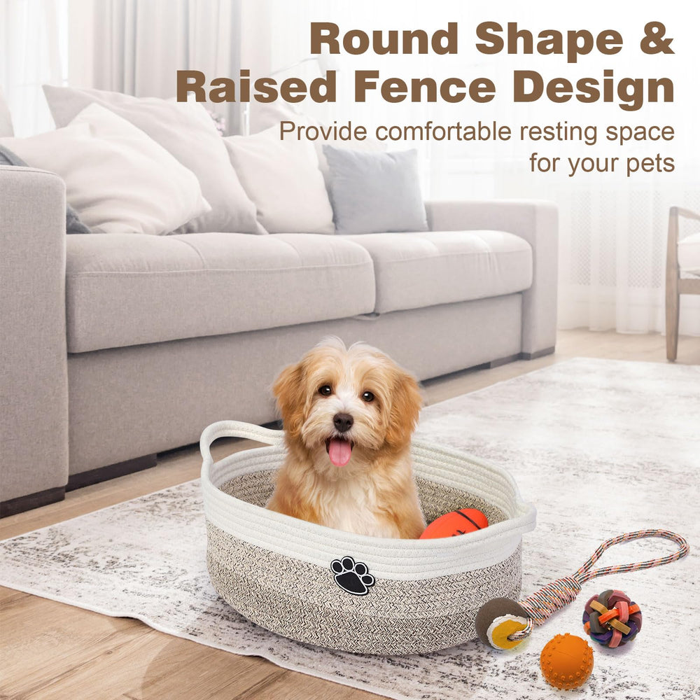 Optish dog toy basket folded-storage image showcasing space-saving practicality.
