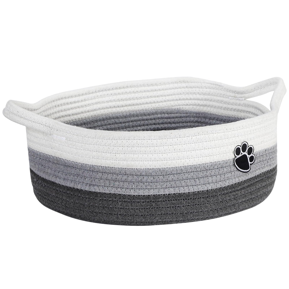 Optish dog toy basket front view for easy toy cleanup and tidy living room.