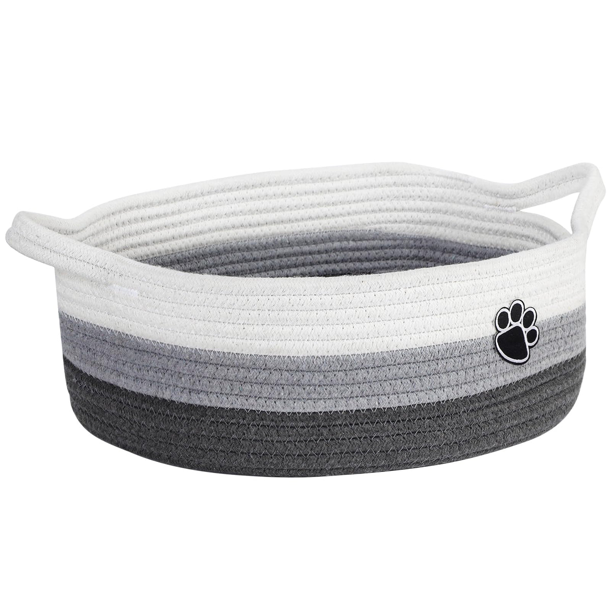Optish dog toy basket front view for easy toy cleanup and tidy living room.