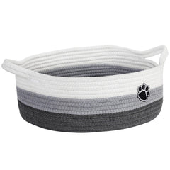 Optish dog toy basket front view for easy toy cleanup and tidy living room.