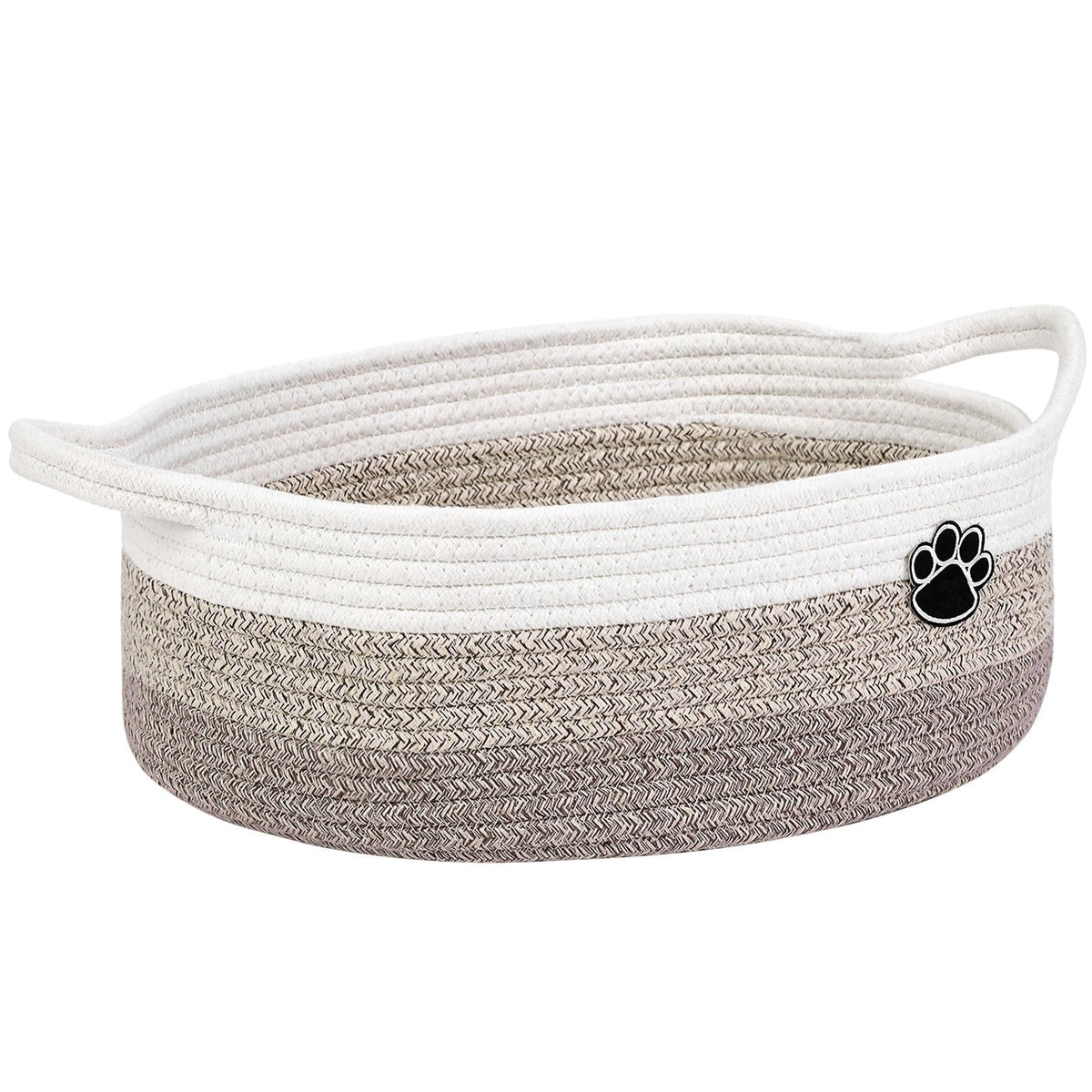 Optish dog toy basket front view with roomy storage for toys and accessories.