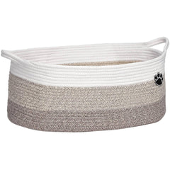 Optish dog toy basket front view showcases roomy 30L storage for toys and blankets.