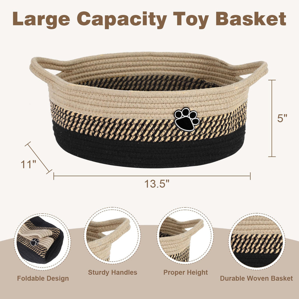 Optish dog toy basket raised fence design adds secure, viewable toy access for pets