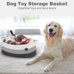Optish dog toy basket soft cotton rope texture for cozy, pet-friendly storage spots