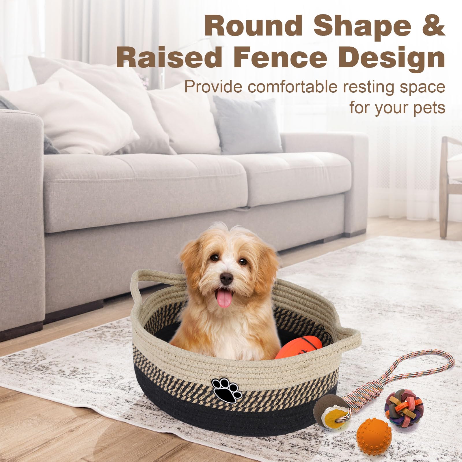 Optish dog toy basket versatile storage suitable for baby clothes and towels