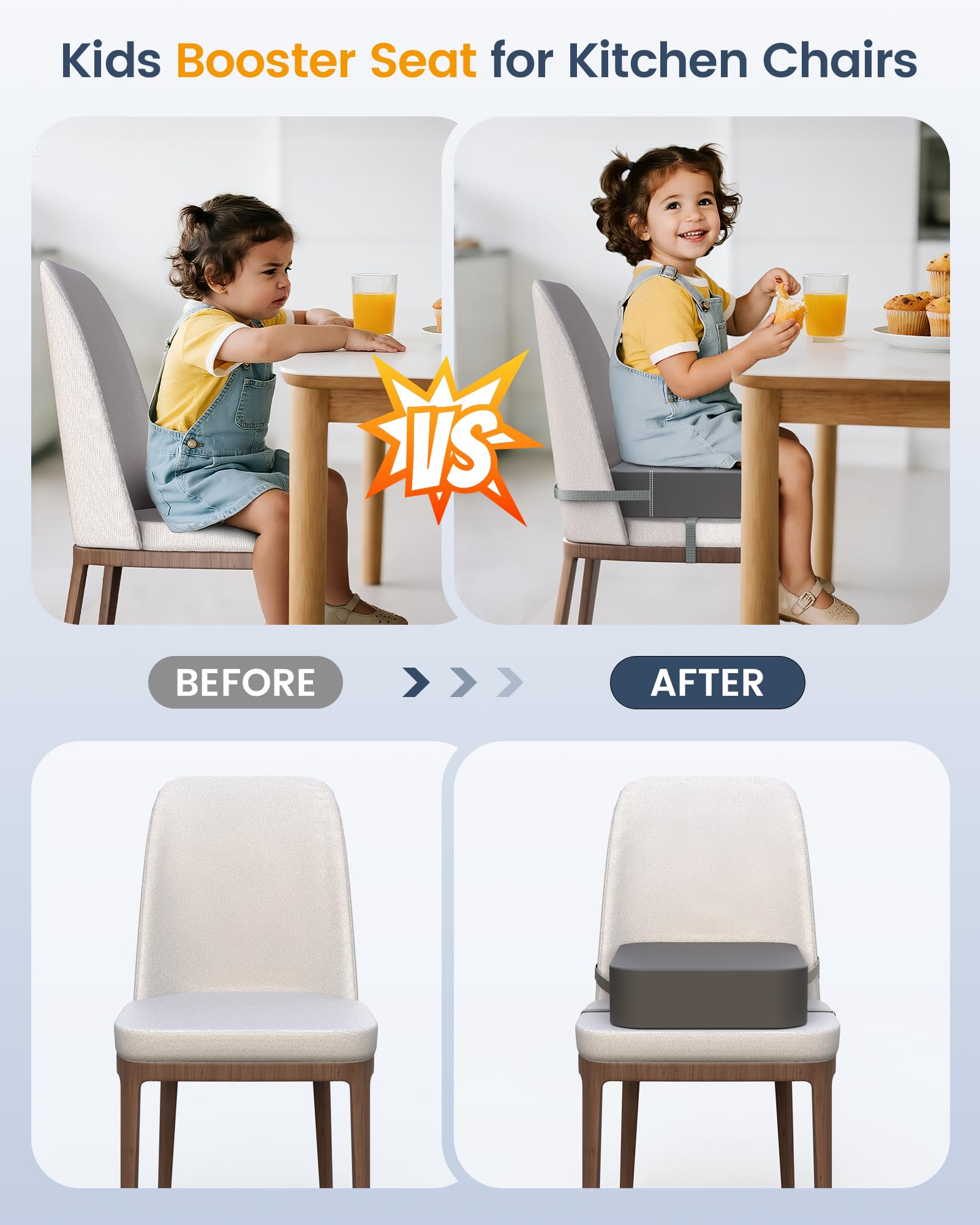 OPZAVYA booster seat removable cover machine washable for quick cleaning