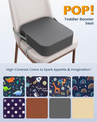 OPZAVYA booster seat with two buckle straps keeps chair secure during meals